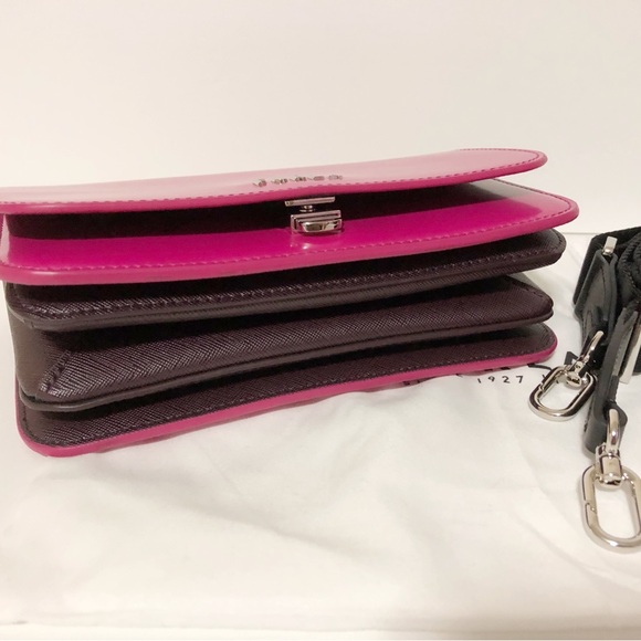 🌸New Furla Patent Leather Pink Shoulder Bag Handbag With Adjustable Strap - Picture 4 of 11